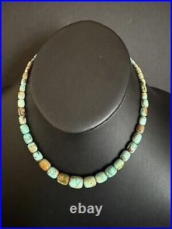 Sterling silver turquoise Bead necklace 16 inch