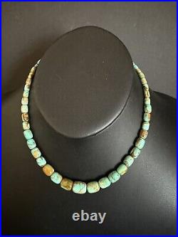 Sterling silver turquoise Bead necklace 16 inch