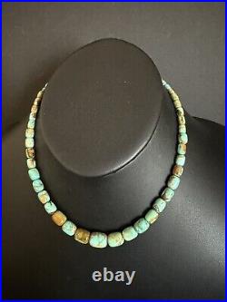 Sterling silver turquoise Bead necklace 16 inch