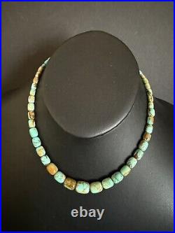 Sterling silver turquoise Bead necklace 16 inch