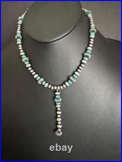 Sterling silver turquoise necklace 22 inch