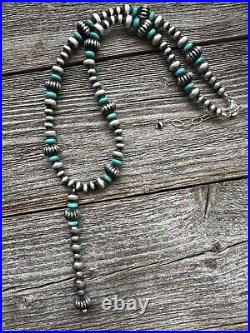 Sterling silver turquoise necklace 22 inch