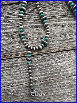 Sterling silver turquoise necklace 22 inch