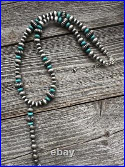Sterling silver turquoise necklace 22 inch