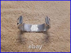 Sterling silver wrist cuff by Emerson, Navajo silversmith, heavy 116.10 grams