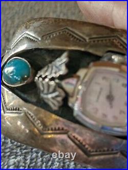 Sterling turquoise (pawn) cuff watch