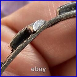 Striking Navajo Thick Sterling Silver Raised Arrow Bracelet Fine Vintage Signed