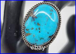 Stunning Albert Jake Navajo Sterling Silver & Turquoise Ring Size 7.5