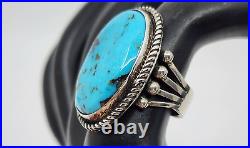 Stunning Albert Jake Navajo Sterling Silver & Turquoise Ring Size 7.5