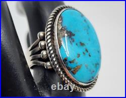 Stunning Albert Jake Navajo Sterling Silver & Turquoise Ring Size 7.5