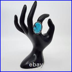 Stunning Albert Jake Navajo Sterling Silver & Turquoise Ring Size 7.5