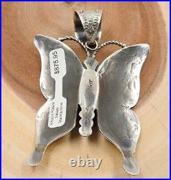 Stunning Navajo Sterling Silver Pendant Butterfly 4 1/2 Vincent Platero