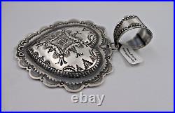 Stunning Navajo Sterling Silver Pendant Heart 4 Vincent Platero