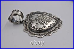 Stunning Navajo Sterling Silver Pendant Heart 4 Vincent Platero