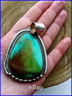 Stunning Navajo Sterling Silver ROYSTON TURQUOISE Necklace PENDANT -signed