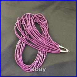 Sugilite Stabilized Heishi 10 Strand Navajo Sterling Silver Necklace 19 10167