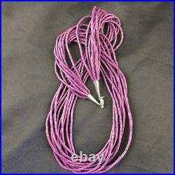 Sugilite Stabilized Heishi 10 Strand Navajo Sterling Silver Necklace 19 10167