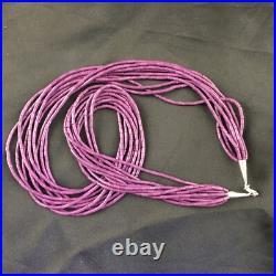 Sugilite Stabilized Heishi 10 Strand Navajo Sterling Silver Necklace 19 10167