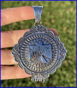 Sunshine Reeves Sterling Silver Thunderbird Stamped Pendant Navajo Native