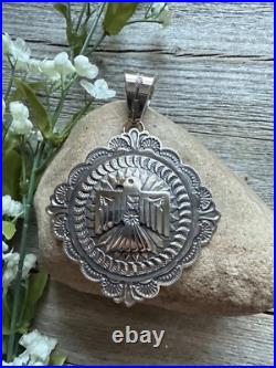 Sunshine Reeves Sterling Silver Thunderbird Stamped Pendant Navajo Native