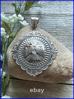 Sunshine Reeves Sterling Silver Thunderbird Stamped Pendant Navajo Native