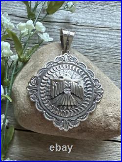 Sunshine Reeves Sterling Silver Thunderbird Stamped Pendant Navajo Native