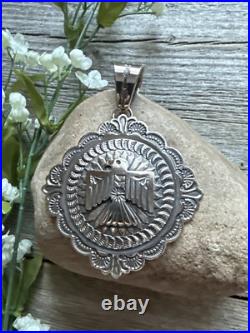 Sunshine Reeves Sterling Silver Thunderbird Stamped Pendant Navajo Native