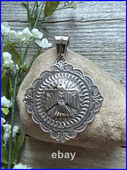 Sunshine Reeves Sterling Silver Thunderbird Stamped Pendant Navajo Native