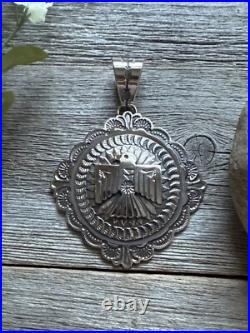 Sunshine Reeves Sterling Silver Thunderbird Stamped Pendant Navajo Native