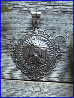 Sunshine Reeves Sterling Silver Thunderbird Stamped Pendant Navajo Native