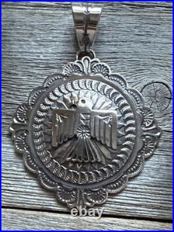 Sunshine Reeves Sterling Silver Thunderbird Stamped Pendant Navajo Native