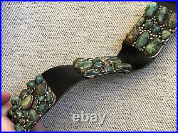 Super! Navajo Sterling Silver & Turquoise Cluster Old Pawn Concho Belt By RP