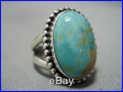 Superior Vintage Navajo Domed Royston Turquoise Sterling Silver Ring