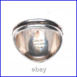 Sz11.5 Kenneth Bitsie Navajo sterling silver, turquoise/opal/lapis men's ring