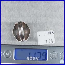 Sz11.5 Kenneth Bitsie Navajo sterling silver, turquoise/opal/lapis men's ring