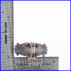 Sz8 Harry Morgan Navajo sterling silver long ring with nice turquoise