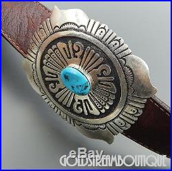 THOMAS TOMMY SINGER (d.) STERLING SILVER OVERLAY TURQUOISE GORGEOUS BELT BUCKLE