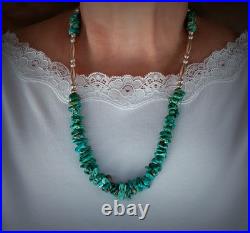 TURQUOISE NECKLACE 21 / American handmade, one of a kind
