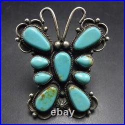 TYLER BROWN Navajo TURQUOISE Sterling Silver BUTTERFLY RING size 9