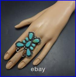 TYLER BROWN Navajo TURQUOISE Sterling Silver BUTTERFLY RING size 9