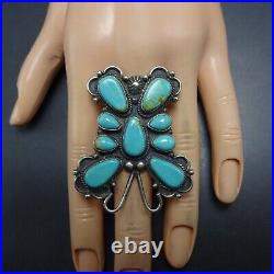 TYLER BROWN Navajo TURQUOISE Sterling Silver BUTTERFLY RING size 9