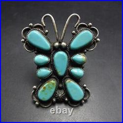 TYLER BROWN Navajo TURQUOISE Sterling Silver BUTTERFLY RING size 9