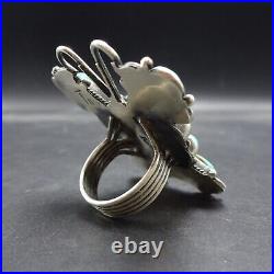 TYLER BROWN Navajo TURQUOISE Sterling Silver BUTTERFLY RING size 9