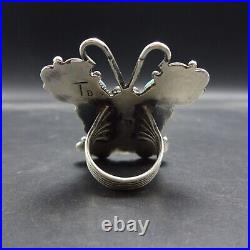 TYLER BROWN Navajo TURQUOISE Sterling Silver BUTTERFLY RING size 9