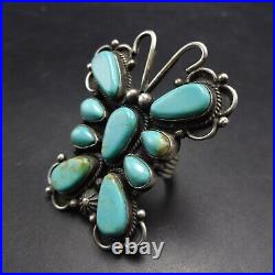 TYLER BROWN Navajo TURQUOISE Sterling Silver BUTTERFLY RING size 9