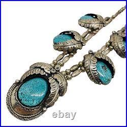 Teddy Goodluck Jr Navajo Sterling Silver & Turquoise Feather Necklace