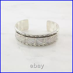 Teme, Navajo Rainbow MOP Inlay, Sterling Silver Cuff Bracelet