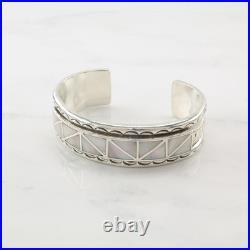 Teme, Navajo Rainbow MOP Inlay, Sterling Silver Cuff Bracelet
