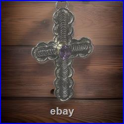 Textured Sterling Ball Bead Necklace THE MET Signed W Navajo Signed NA Pendant