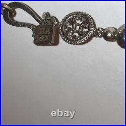Textured Sterling Ball Bead Necklace THE MET Signed W Navajo Signed NA Pendant
